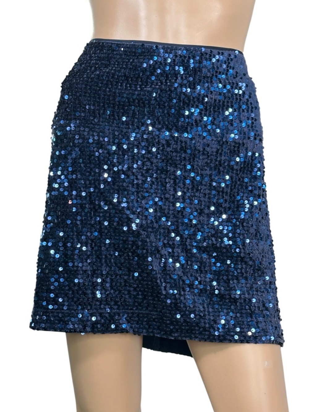 Joie Navy Sequin Mini Skirt - Elegant Sparkle XL